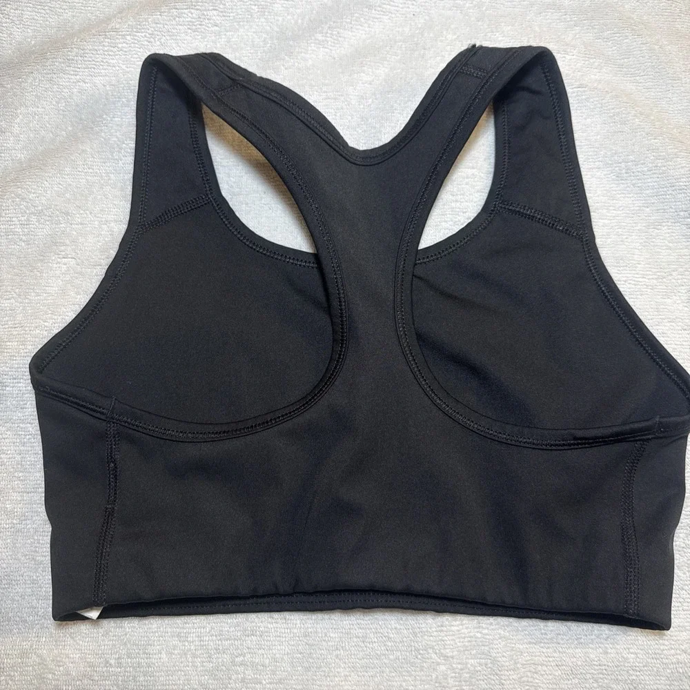 Nike Swoosh Sports Bra Women's M Black Racerback Unlined Dri-Fit - Picture 2 of 5